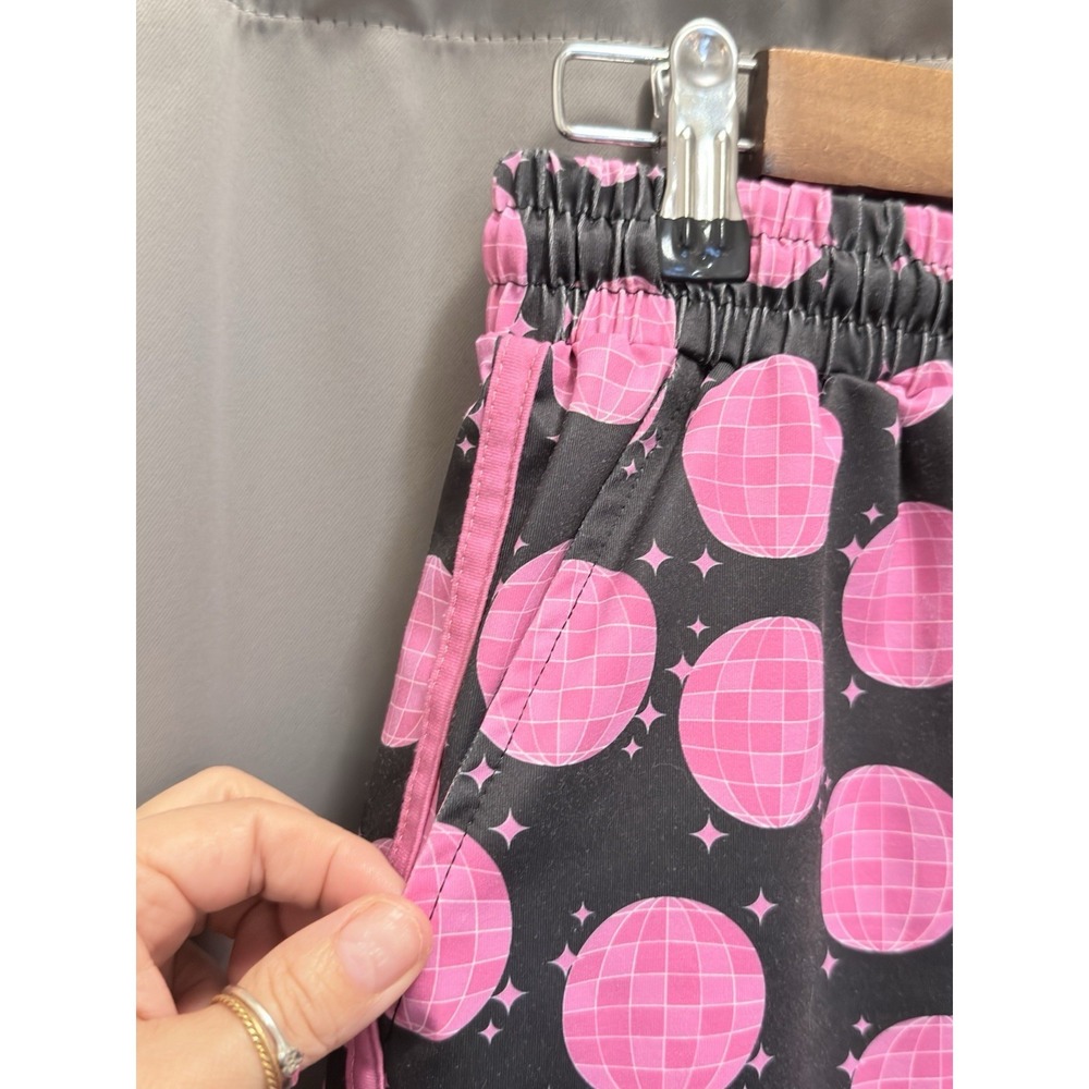 Jess Lea Let's Go Party Disco Ball 🪩 Activewear Pink Shorts Women's Sz L - Picture 13 of 14
